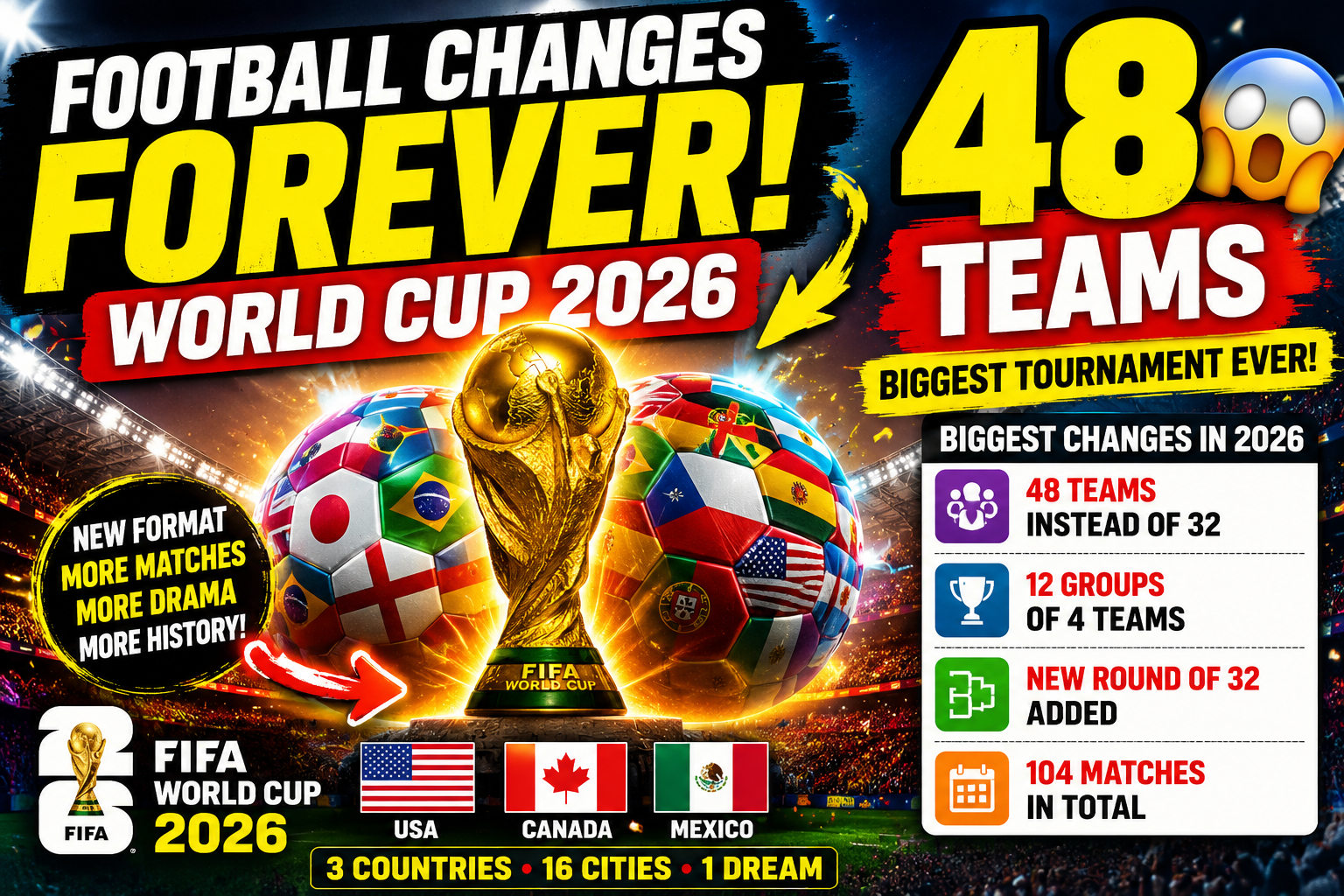 WORLD CUP 2026 CHANGES FOOTBALL FOREVER!  BIGGEST TOURNAMENT IN HISTORY!