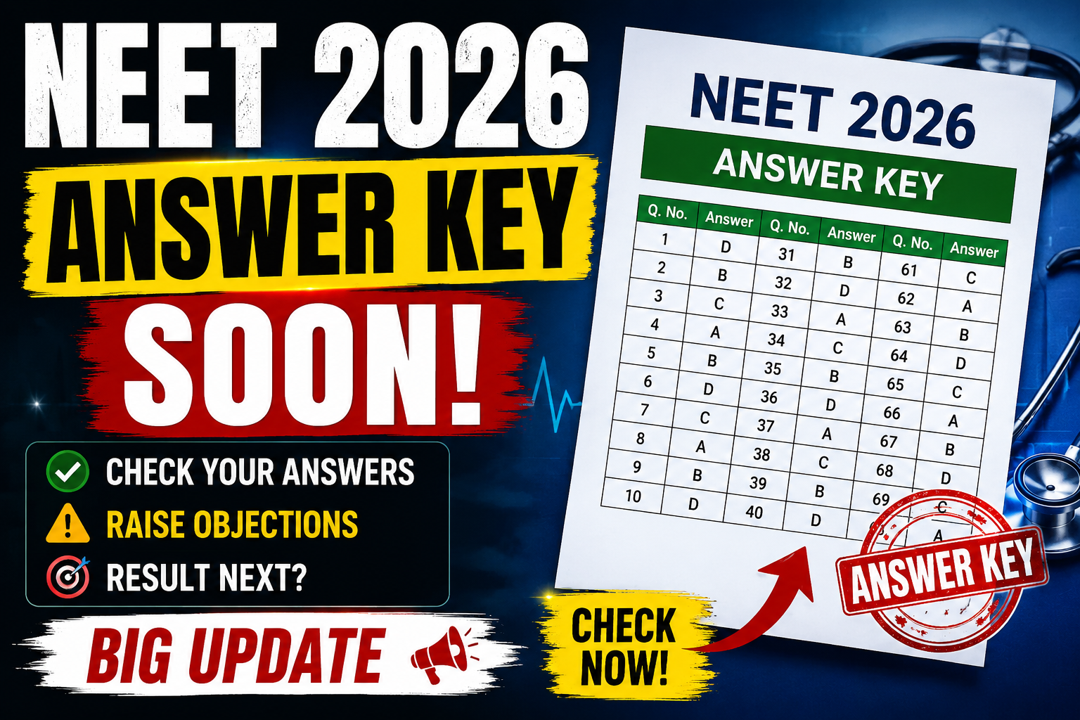NEET 2026 Answer Key Expected Soon BIG UPDATE FOR STUDENTS
