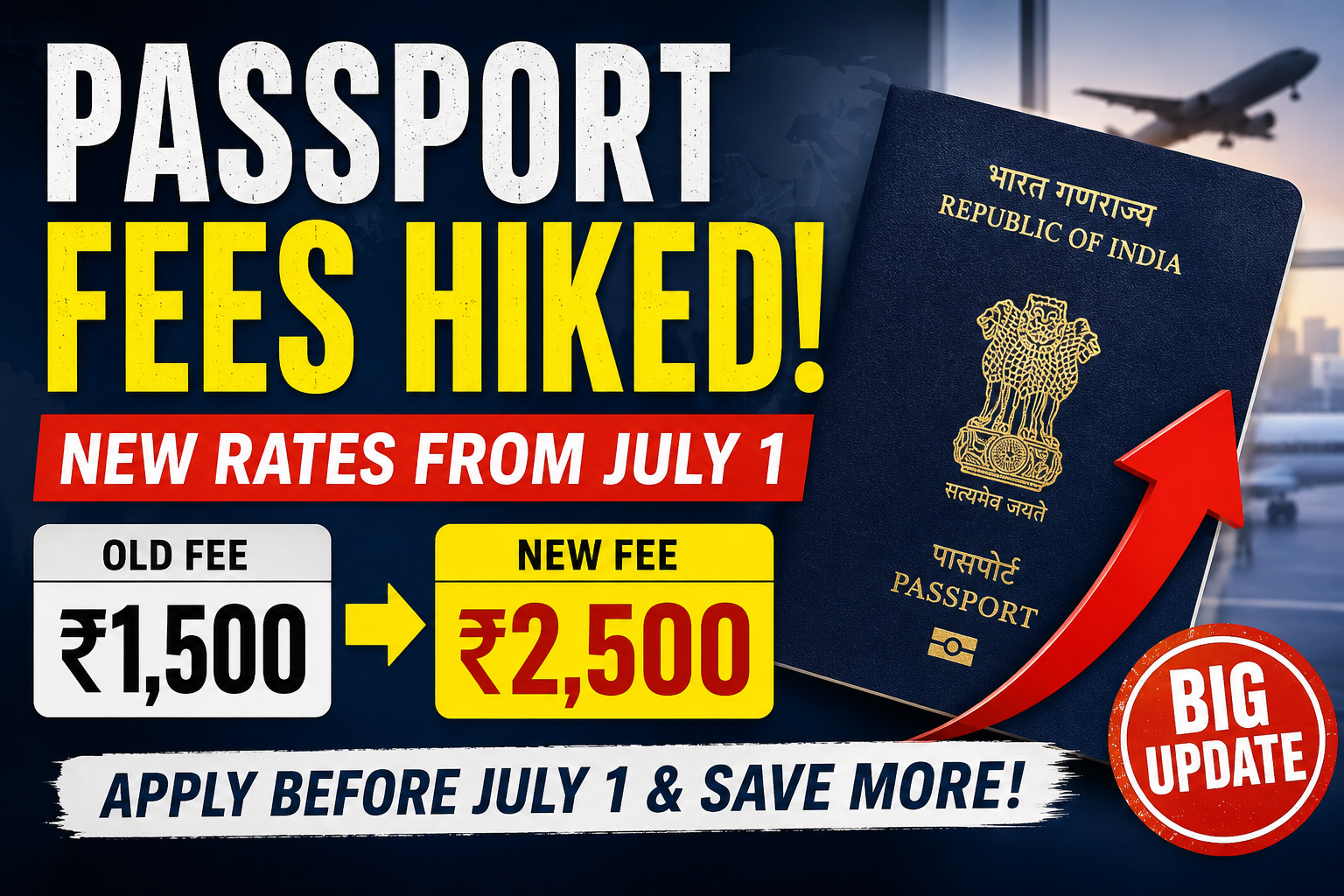 Passport fee increased 