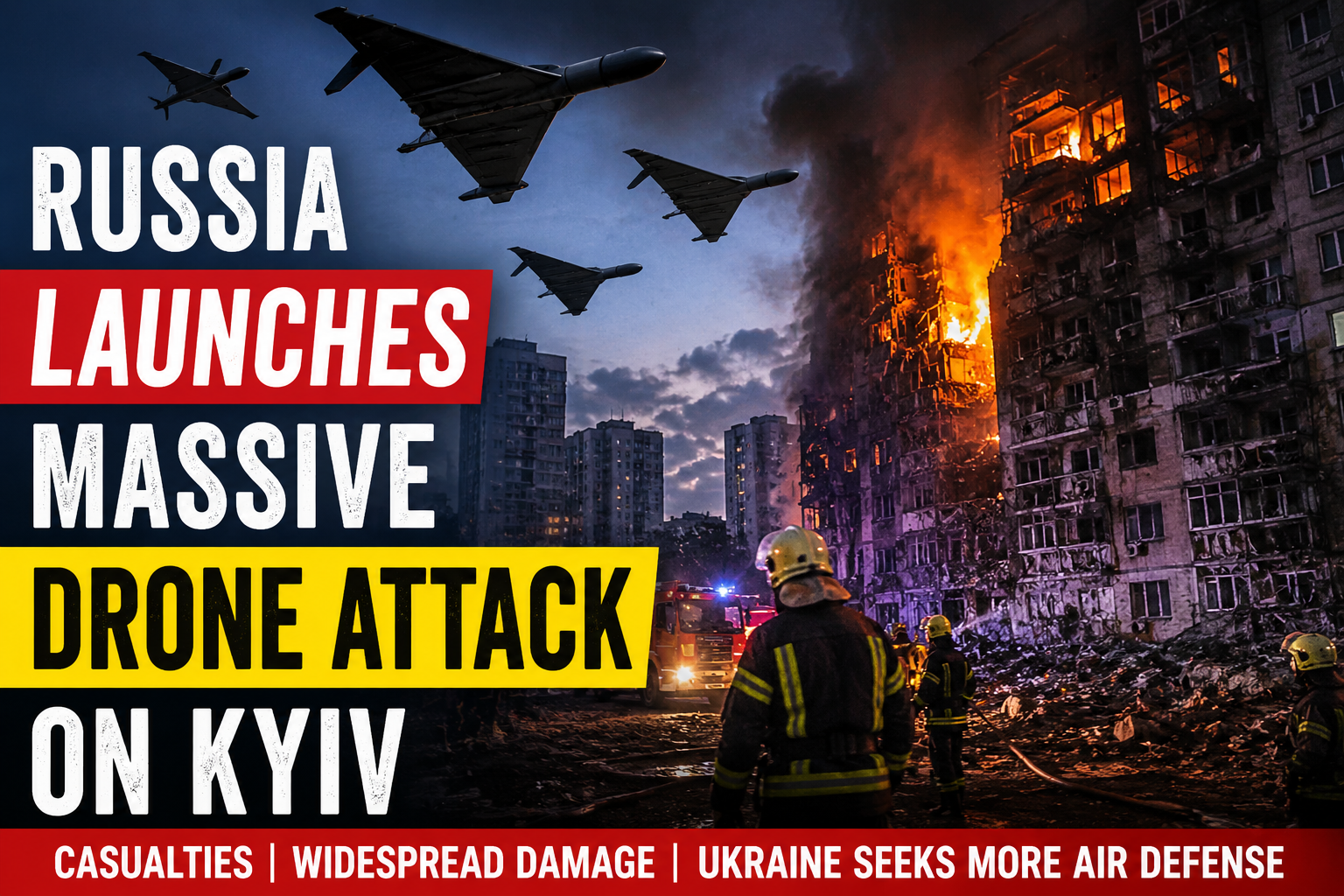Russia Launches Massive Drone Attack on Kyiv