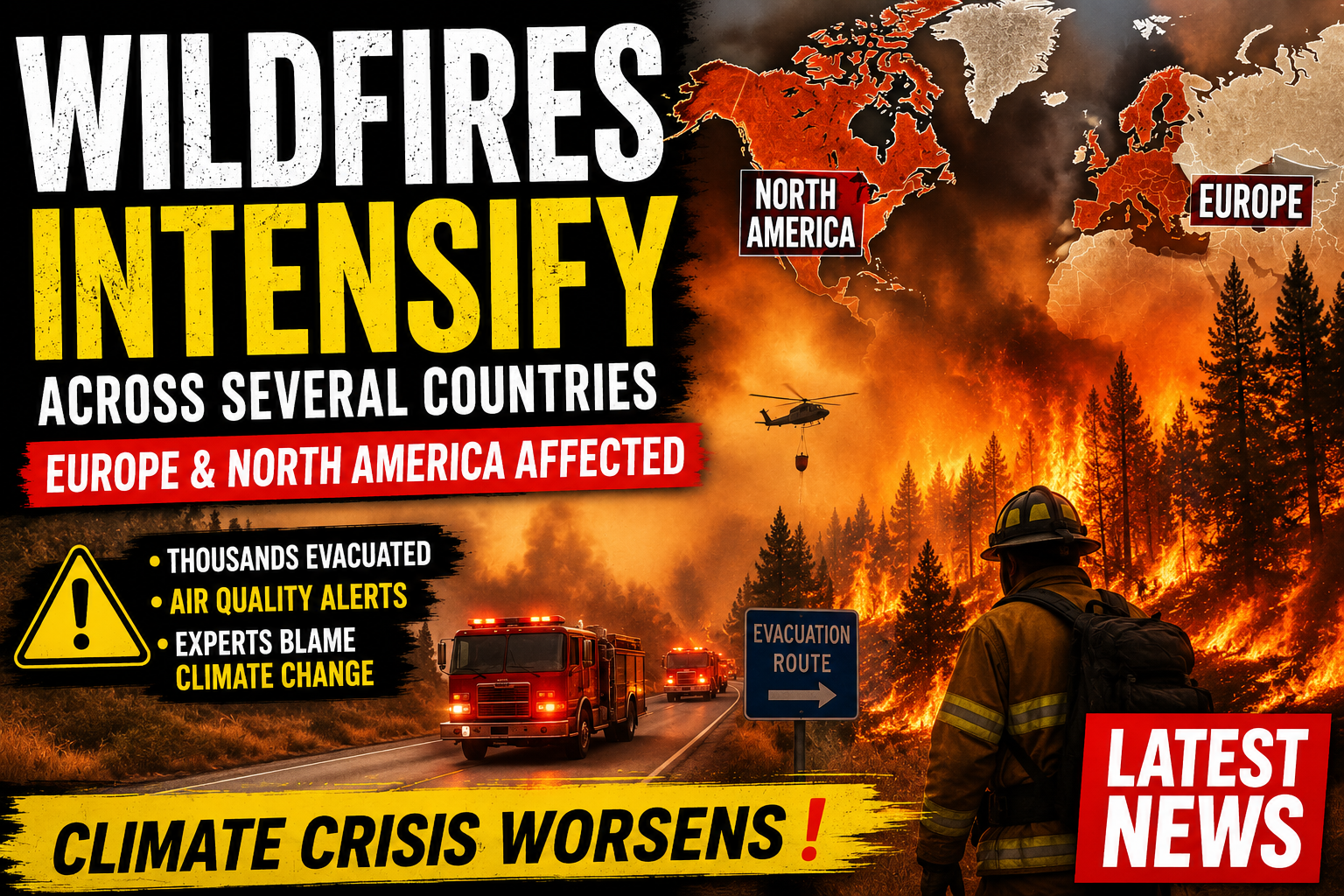 Wildfire spread across Europe 