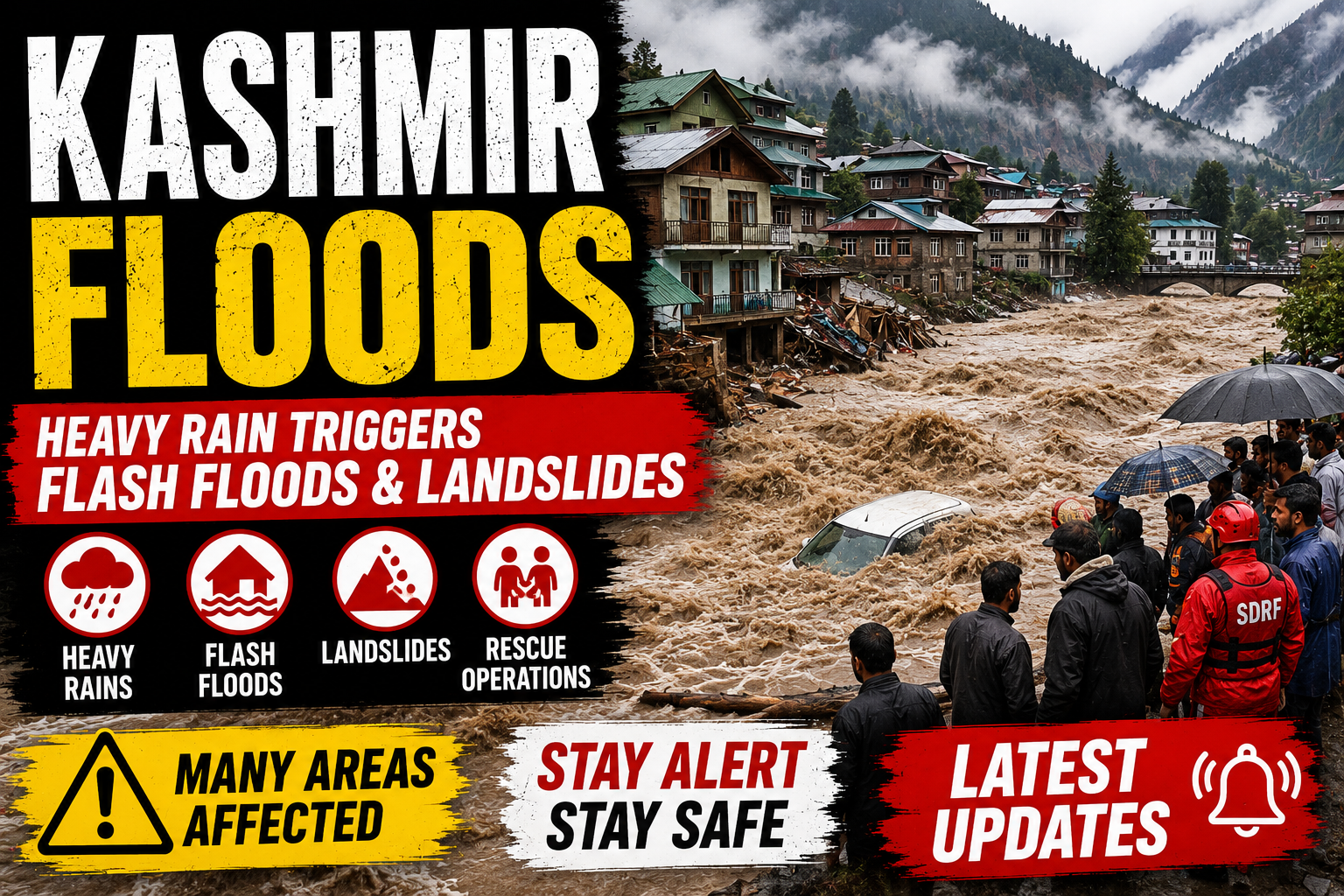 Kashmir Floods 2026: Heavy Rains Trigger Flash Floods & Landslides | Latest World News