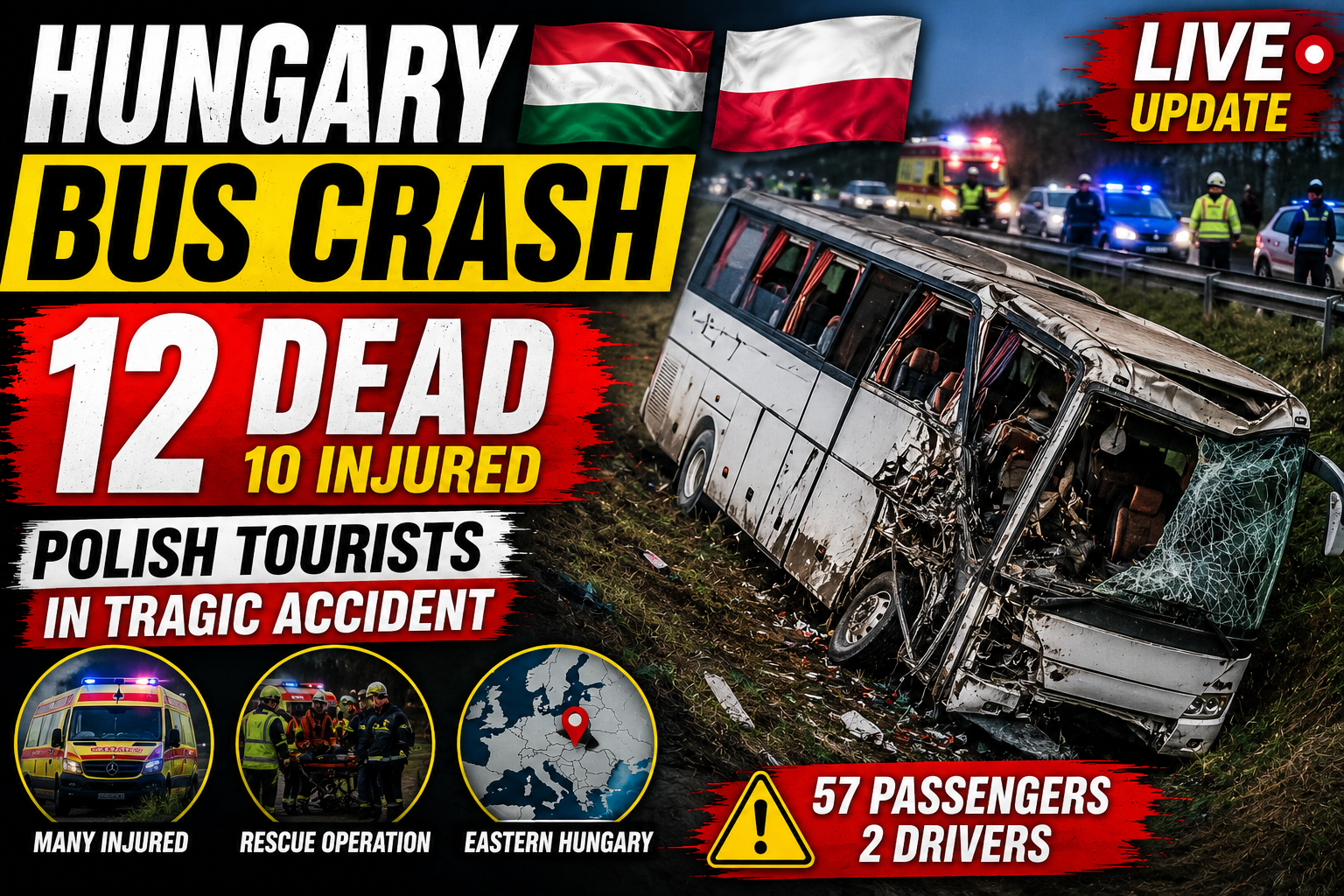 Hungary bus crash today